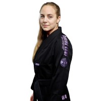 GROUND GAME Kimono do BJJ Damskie CHAMPION 3.0 LAVENDER Czarne (400g)