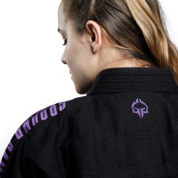 GROUND GAME Kimono do BJJ Damskie CHAMPION 3.0 LAVENDER Czarne (400g)
