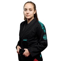GROUND GAME Kimono do BJJ Damskie CHAMPION 3.0 MINT Czarne (400g)