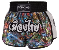 TOP KING Spodenki Muay Thai TKTBS-224-WH CULTURE THAILAND
