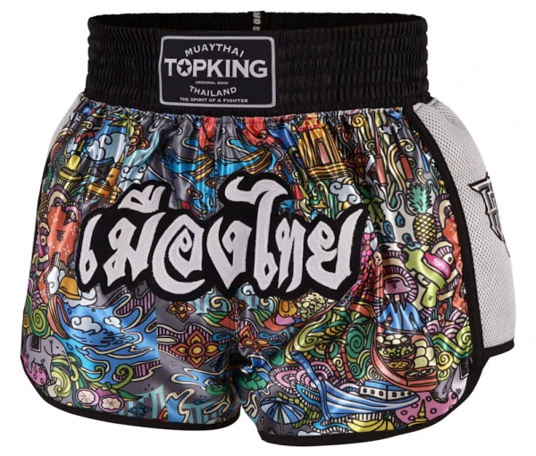 TOP KING Spodenki Muay Thai TKTBS-224-WH CULTURE THAILAND