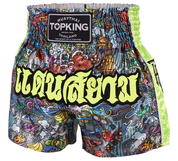 TOP KING Spodenki Muay Thai TKTBS-225-GN CULTURE THAILAND