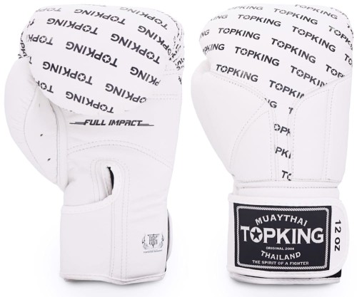 TOP KING Rękawice Bokserskie Full Impact TKBGFI Białe