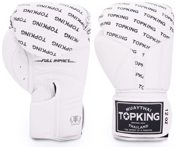 TOP KING Rękawice Bokserskie Full Impact TKBGFI Białe