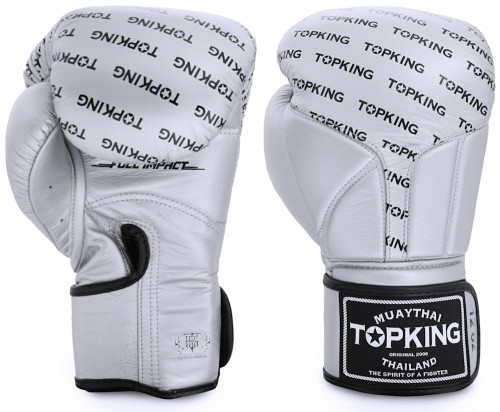 TOP KING Rękawice Bokserskie Full Impact TKBGFI Srebrne