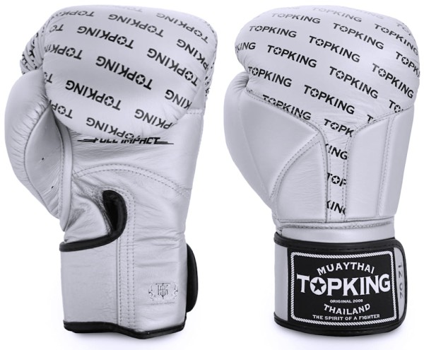 TOP KING Rękawice Bokserskie Full Impact TKBGFI Srebrne