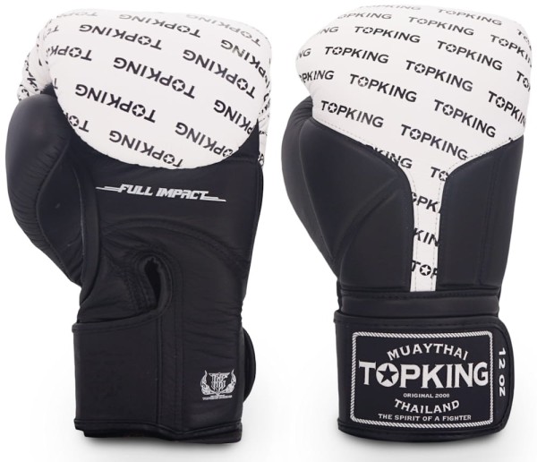 TOP KING Rękawice Bokserskie Full Impact TKBGFI Czarno-Białe