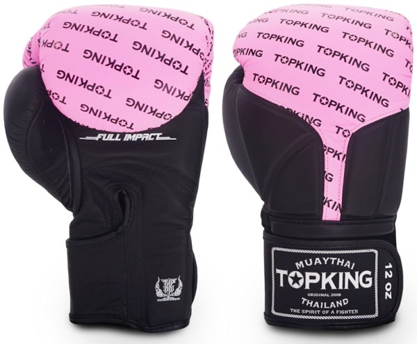 TOP KING Rękawice Bokserskie Full Impact TKBGFI Czarno-Różowe