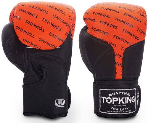TOP KING Rękawice Bokserskie Full Impact TKBGFI Czarno-Pomarańczowe