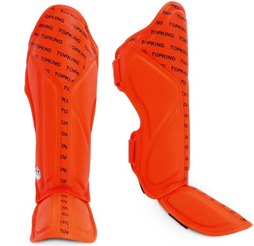 TOP KING Ochraniacze Piszczeli i Stopy Full Impact Pomarańczowe