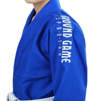 GROUND GAME Kimono / Gi do BJJ Dziecięce Spartan Niebieskie (350g)