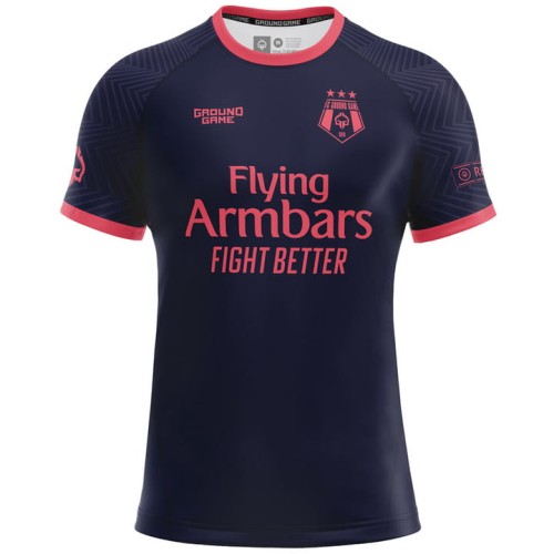 GROUND GAME Rashguard MMA FC Armbar Granatowo-Różowy Krótki Rękaw