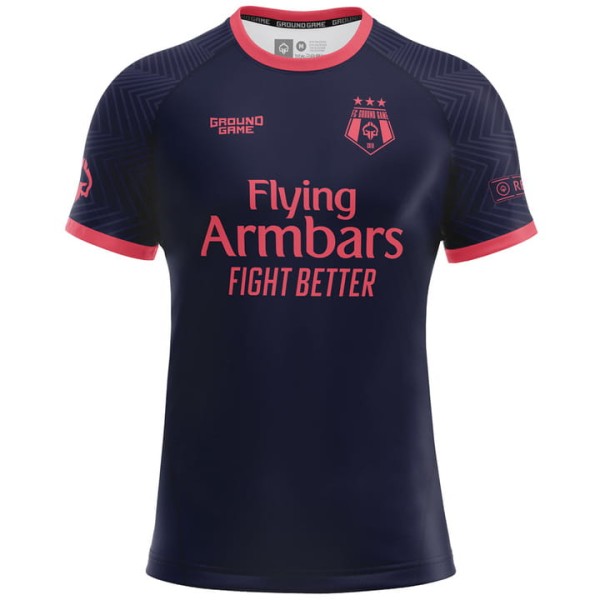 GROUND GAME Rashguard MMA FC Armbar Granatowo-Różowy Krótki Rękaw