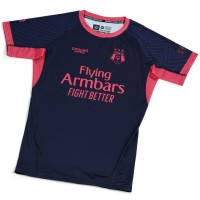 GROUND GAME Rashguard MMA FC Armbar Granatowo-Różowy Krótki Rękaw