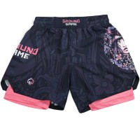 GROUND GAME Spodenki MMA Podwójne 2w1 Damskie Asami