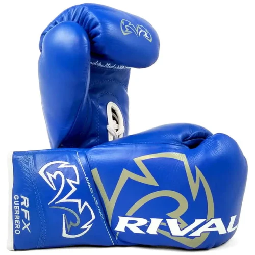 RIVAL Rękawice Bokserskie Wiązane RFX-GUERRERO PRO FIGHT HDE-F Niebieskie