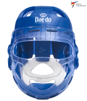 DAEDO Kask Piankowy z Maską Kratką Plastikową PRO do Karate / Taekwondo WT Niebieski