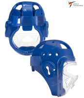 DAEDO Kask Piankowy z Maską Kratką Plastikową PRO do Karate / Taekwondo WT Niebieski