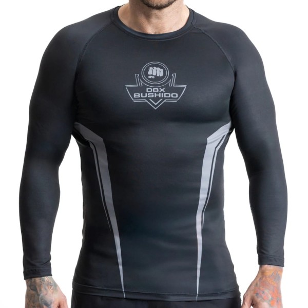 BUSHIDO Rashguard MMA Szary Długi Rękaw