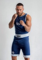 BUSHIDO Komplet Strój Bokserski Dwustronny Czerwono-Niebieski