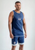 BUSHIDO Komplet Strój Bokserski Dwustronny Czerwono-Niebieski