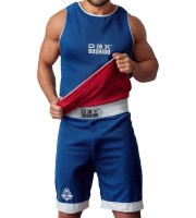 BUSHIDO Komplet Strój Bokserski Dwustronny Czerwono-Niebieski