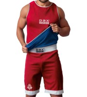 BUSHIDO Komplet Strój Bokserski Dwustronny Czerwono-Niebieski