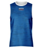 MASTERS Koszulka bez Rękawów do Kick Lightu FIGHT Niebieska WAKO