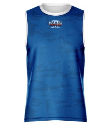 MASTERS Koszulka bez Rękawów do Kick Lightu FIGHT Niebieska WAKO
