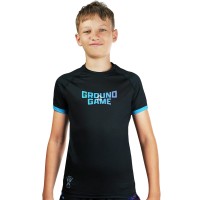 GROUND GAME Rashguard MMA Dziecięcy Cyber Samurai Krótki Rękaw