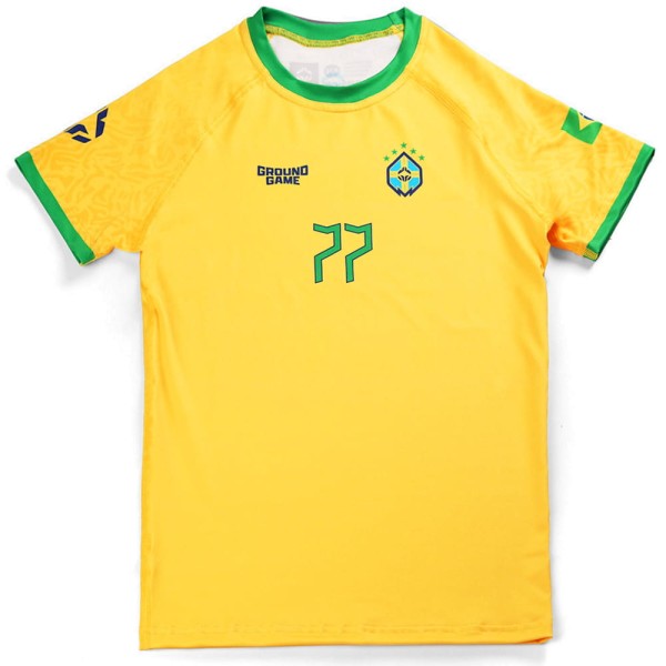 GROUND GAME Rashguard MMA Dziecięcy Brazil Football Krótki Rękaw