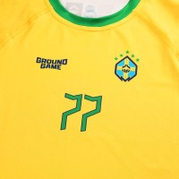 GROUND GAME Rashguard MMA Dziecięcy Brazil Football Krótki Rękaw