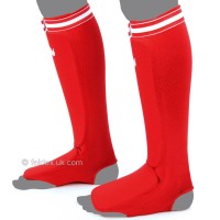 FAIRTEX Ochraniacze Piszczeli i Stopy Elastyczne z Rzepem Czerwone