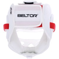 BELTOR Kask Karate / Krav Maga z Maską Kratką Plastikową KUMITE SHIRO-AKA Biały