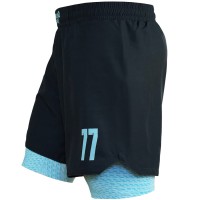 GROUND GAME Spodenki MMA Podwójne 2w1 FC Armbar Miętowe