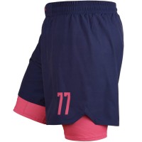 GROUND GAME Spodenki MMA Podwójne 2w1 FC Armbar Granatowo-Różowe