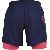 GROUND GAME Spodenki MMA Podwójne 2w1 FC Armbar Granatowo-Różowe