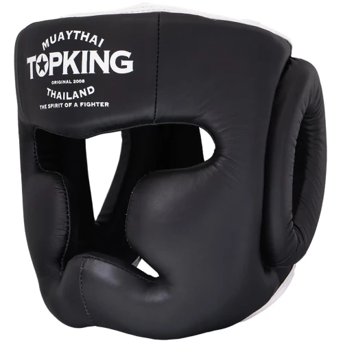 TOP KING Kask Bokserski Sparingowy Extra Coverage Czarno-Biały