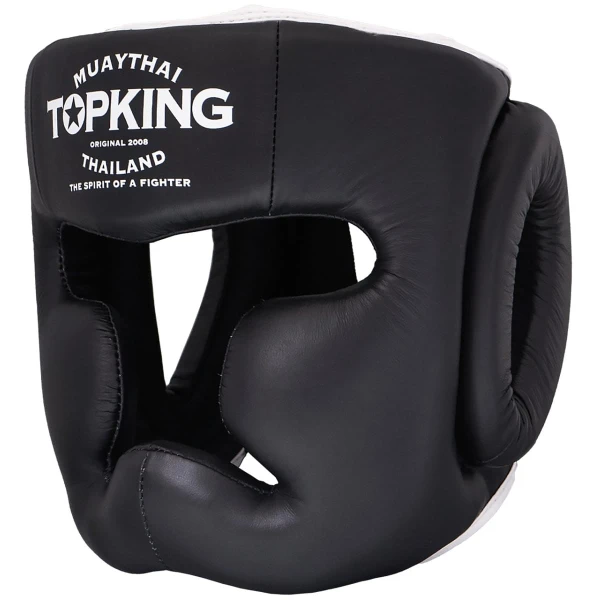 TOP KING Kask Bokserski Sparingowy Extra Coverage Czarno-Biały