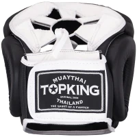 TOP KING Kask Bokserski Sparingowy Extra Coverage Czarno-Biały