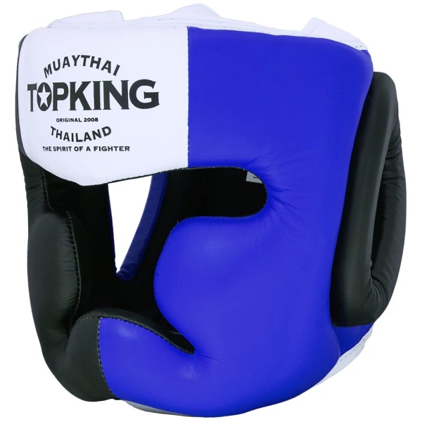 TOP KING Kask Bokserski Extra Coverage Niebiesko-Czarno-Biały
