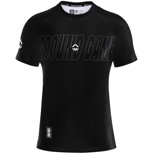 GROUND GAME Rashguard MMA IBJJF 2.0 Czarny Krótki Rękaw