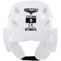 BELTOR Kask Piankowy z Odpinaną Maską Szybą Plastikową TYTAN do Karate / Taekwondo Biały