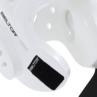 BELTOR Kask Piankowy z Odpinaną Maską Szybą Plastikową TYTAN do Karate / Taekwondo Biały