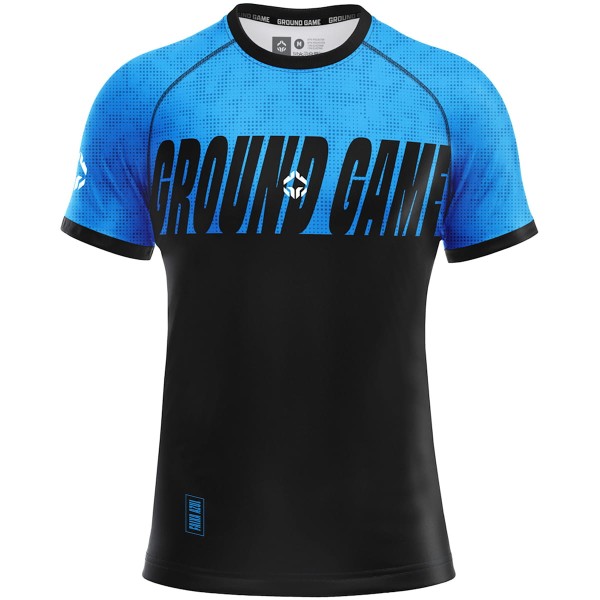 GROUND GAME Rashguard MMA IBJJF 2.0 Niebieski Krótki Rękaw