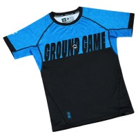 GROUND GAME Rashguard MMA IBJJF 2.0 Niebieski Krótki Rękaw