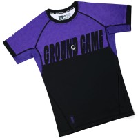 GROUND GAME Rashguard MMA IBJJF 2.0 Purpurowy Krótki Rękaw