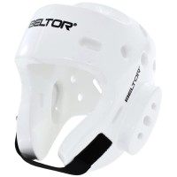 BELTOR Kask Piankowy z Odpinaną Maską Szybą Plastikową TYTAN do Karate / Taekwondo Biały