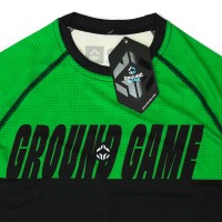 GROUND GAME Rashguard MMA Dziecięcy IBJJF Zielony Krótki Rękaw