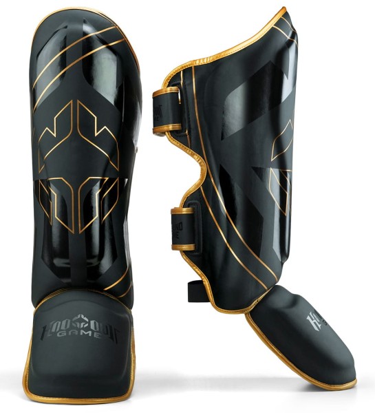 GROUND GAME Ochraniacze Piszczeli i Stopy Grube LOGO 3.0 GOLD